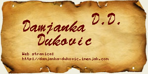 Damjanka Duković vizit kartica